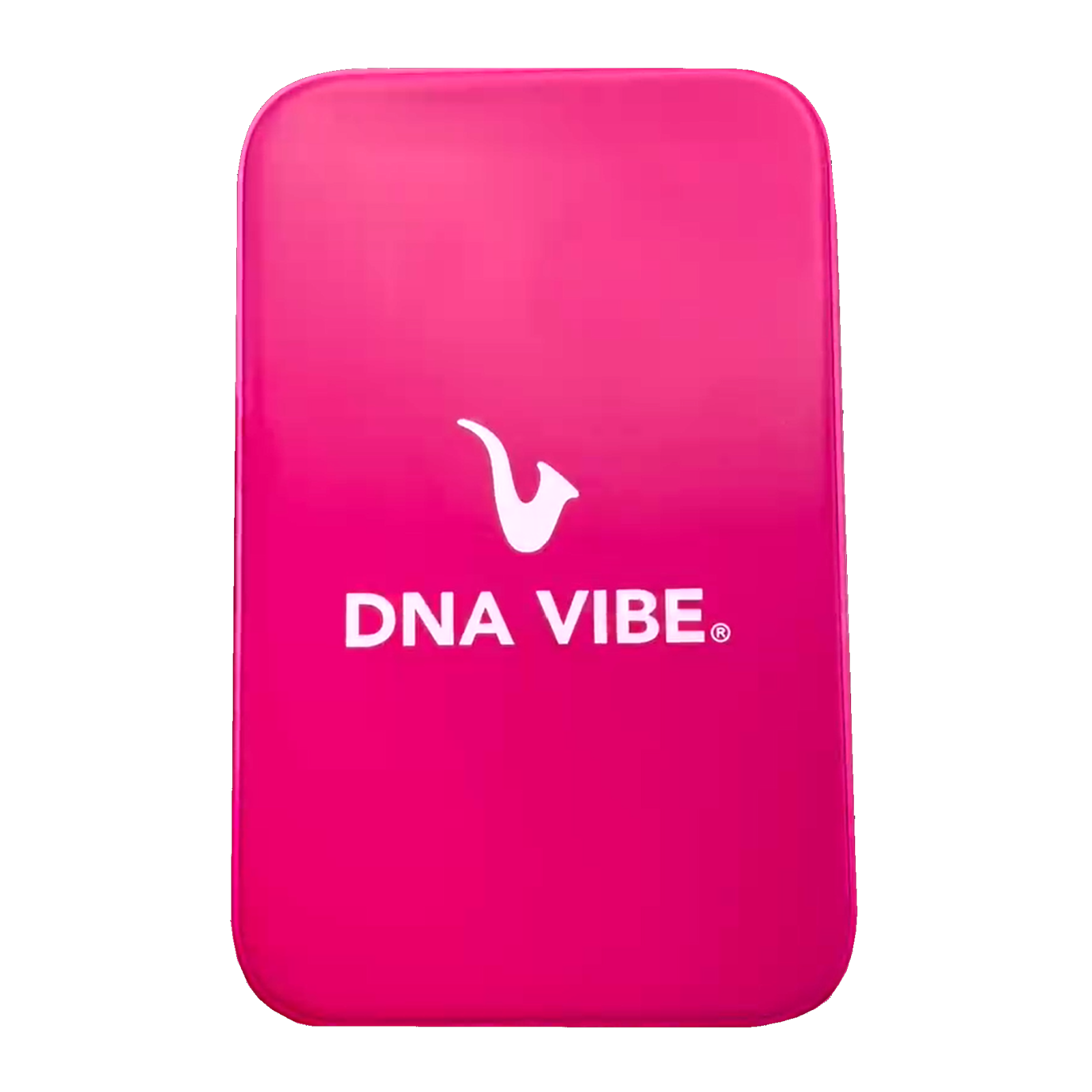 Pink rectangular object with 'DNA Vibe' logo and design.